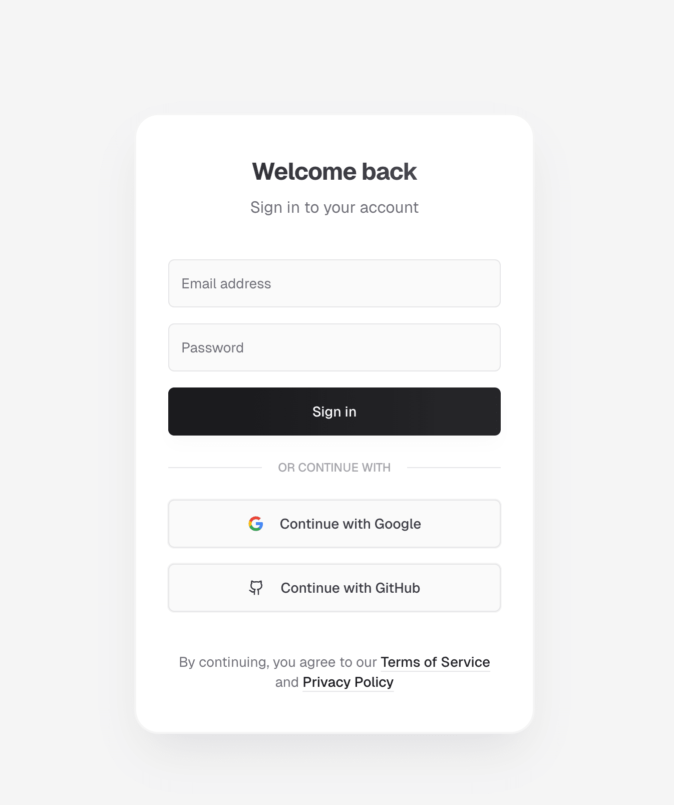 sign-in & sign-up pages