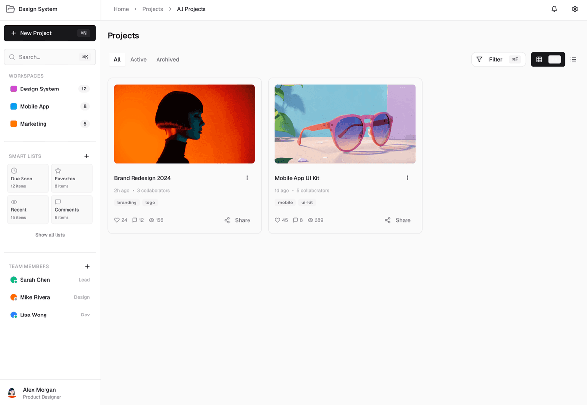 App shell light theme preview