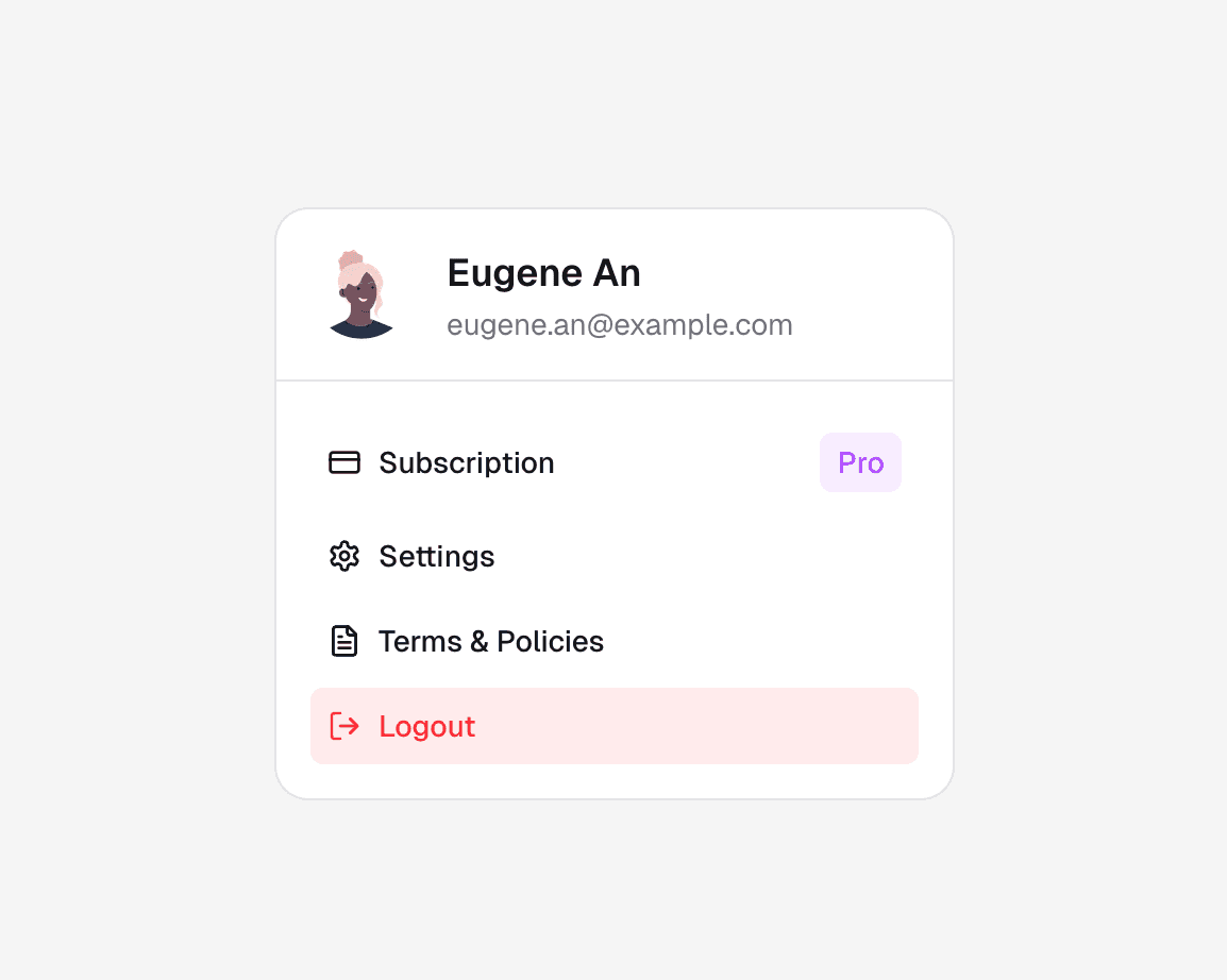 Profile card preview