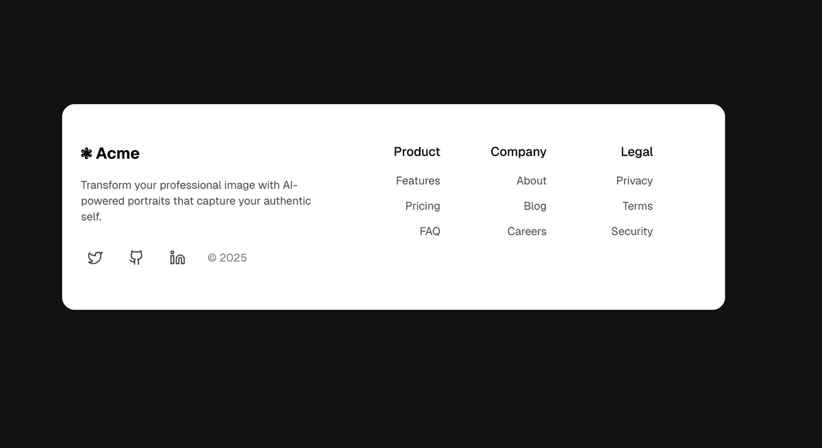 Footer block preview