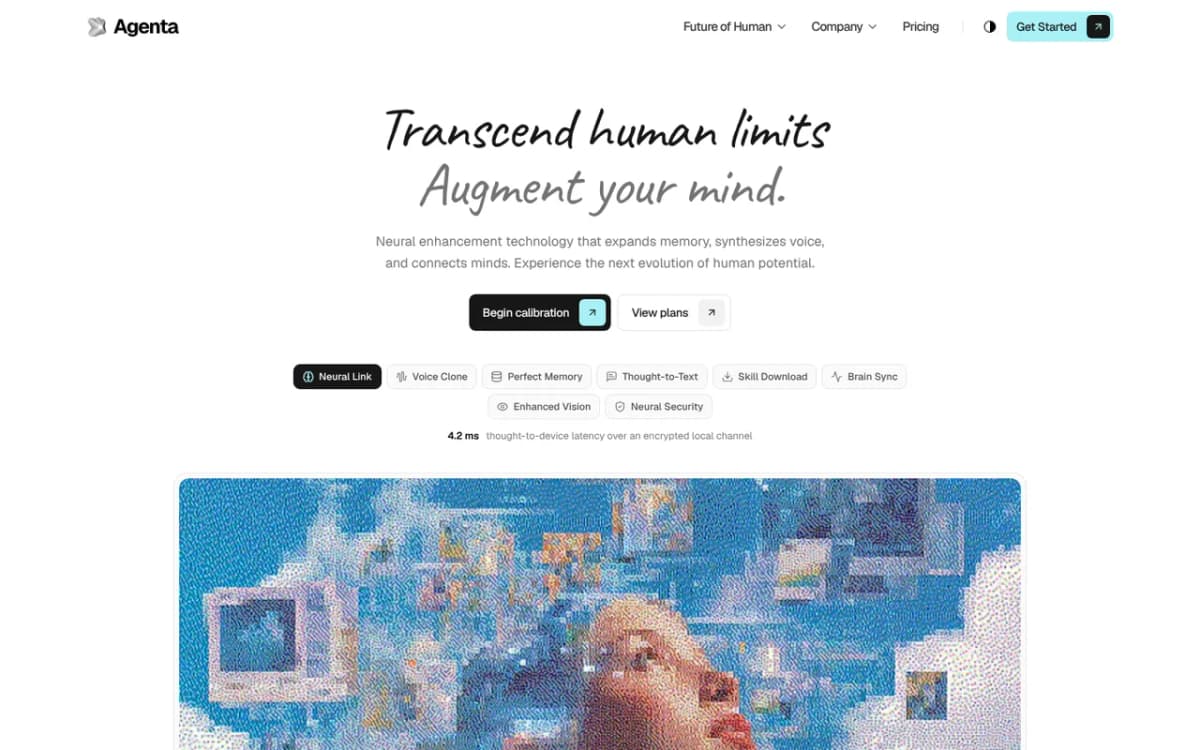 Agenta template, home page