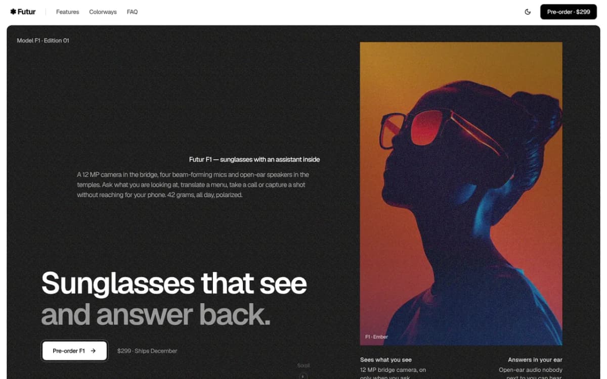 Futur template, home page