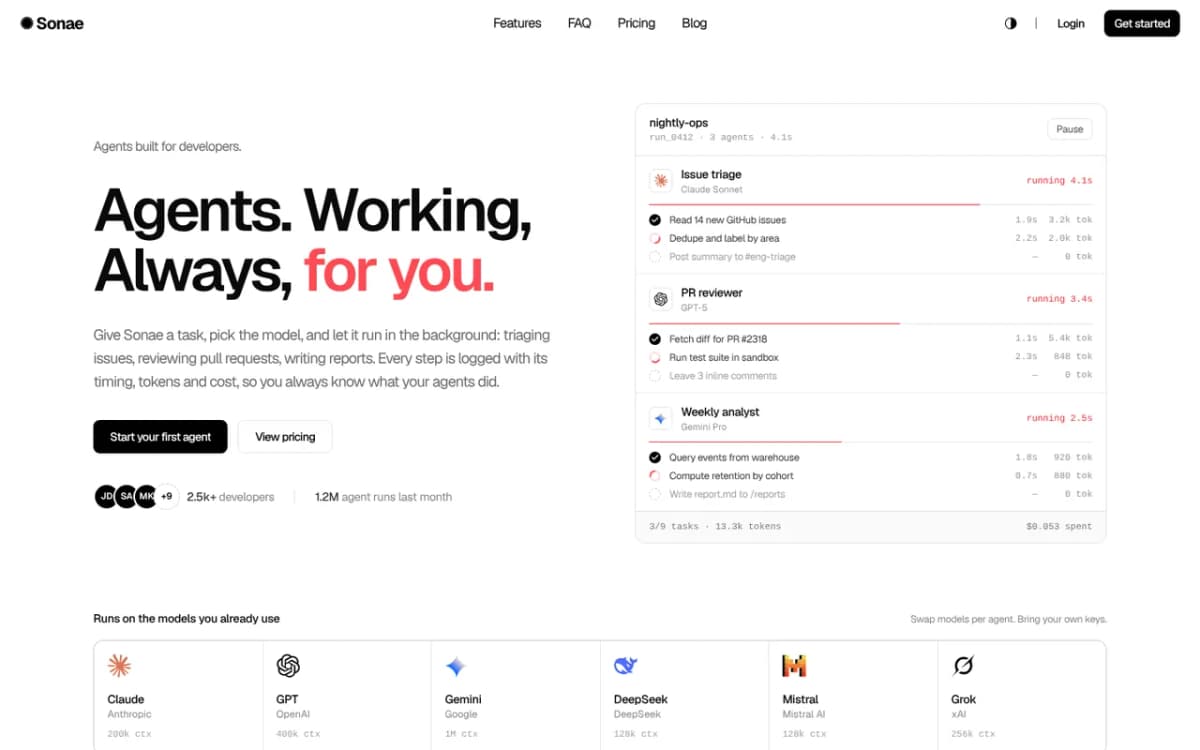 Sonae template, home page