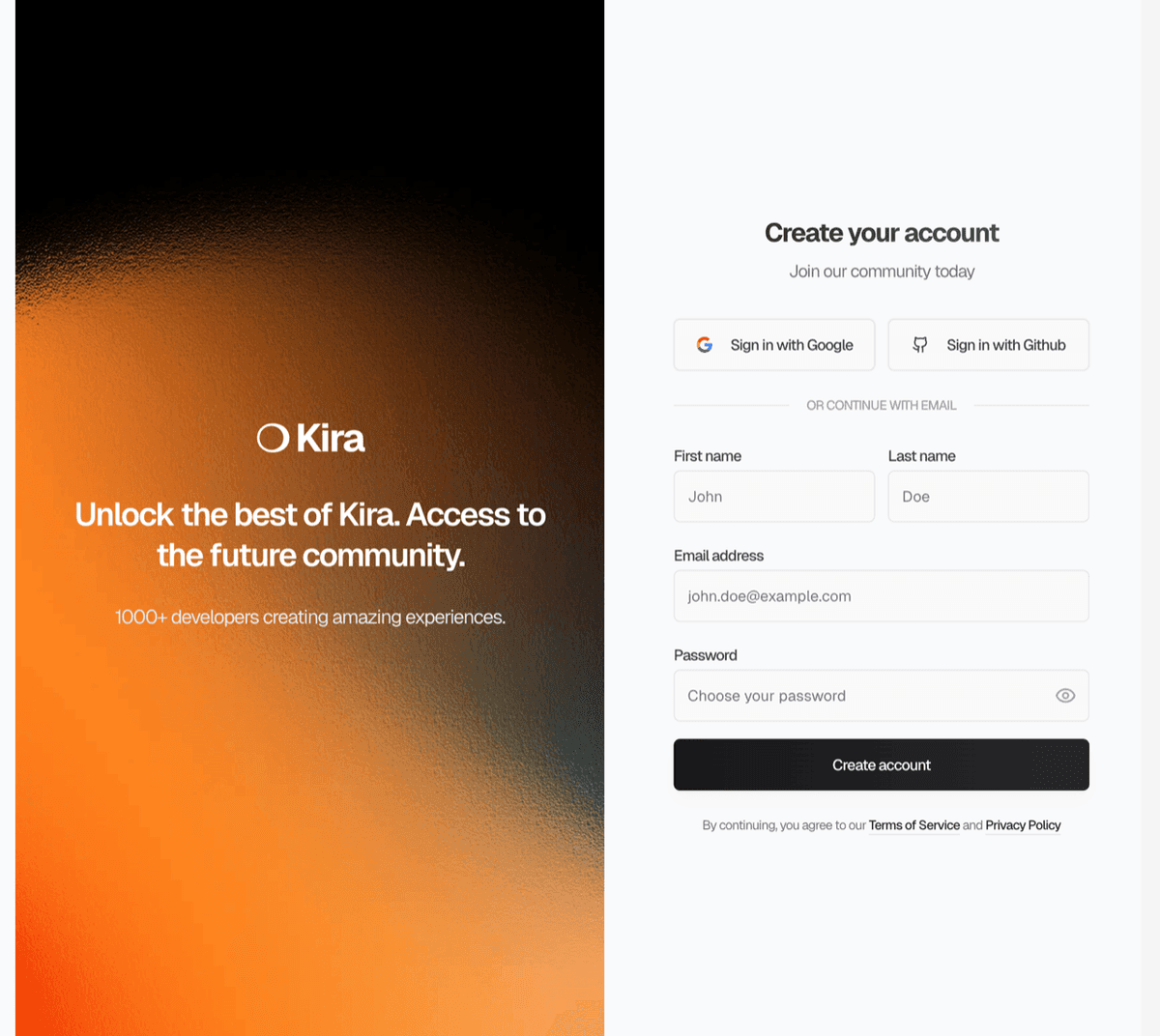 Login form preview